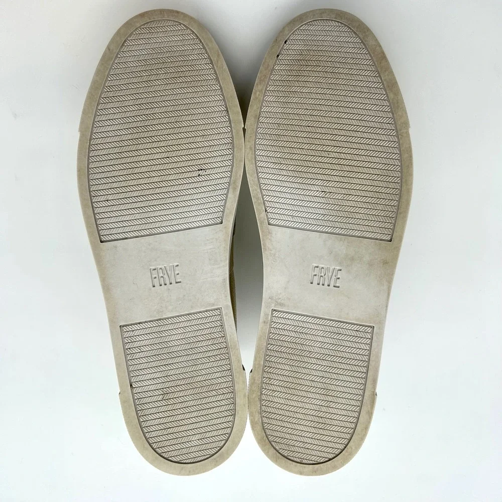 Frye Ivy Slip On Sneakers‎ Men's 8 Gold Leather Casual Walking Shoes